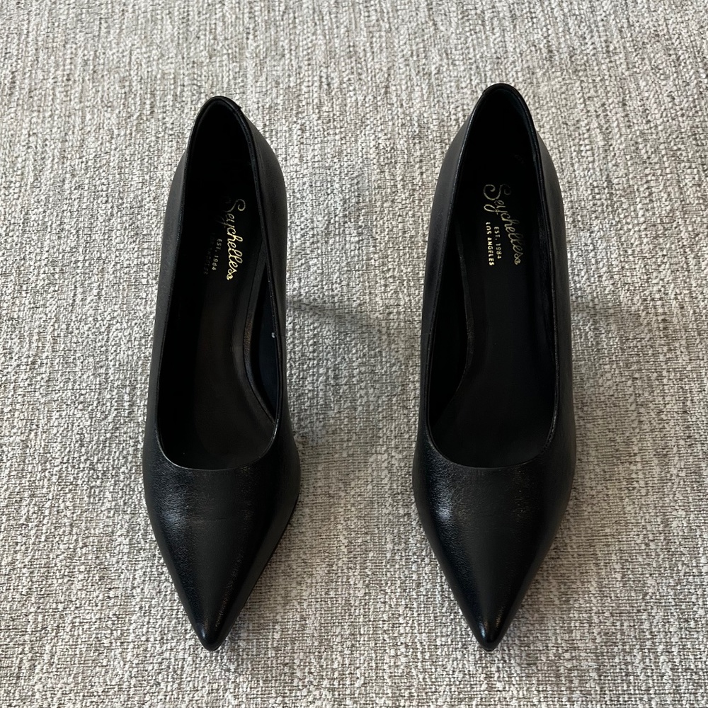 New Anthropologie Seychelles Motive Pointed-Toe Heels Black-Size 9